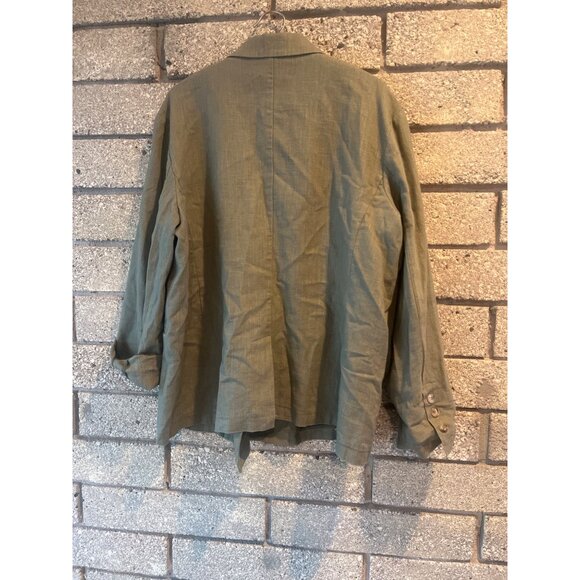 Dolan Olive Green Double-Breasted Blazer With Button Cuff Details & Notched Lape - Picture 9 of 11